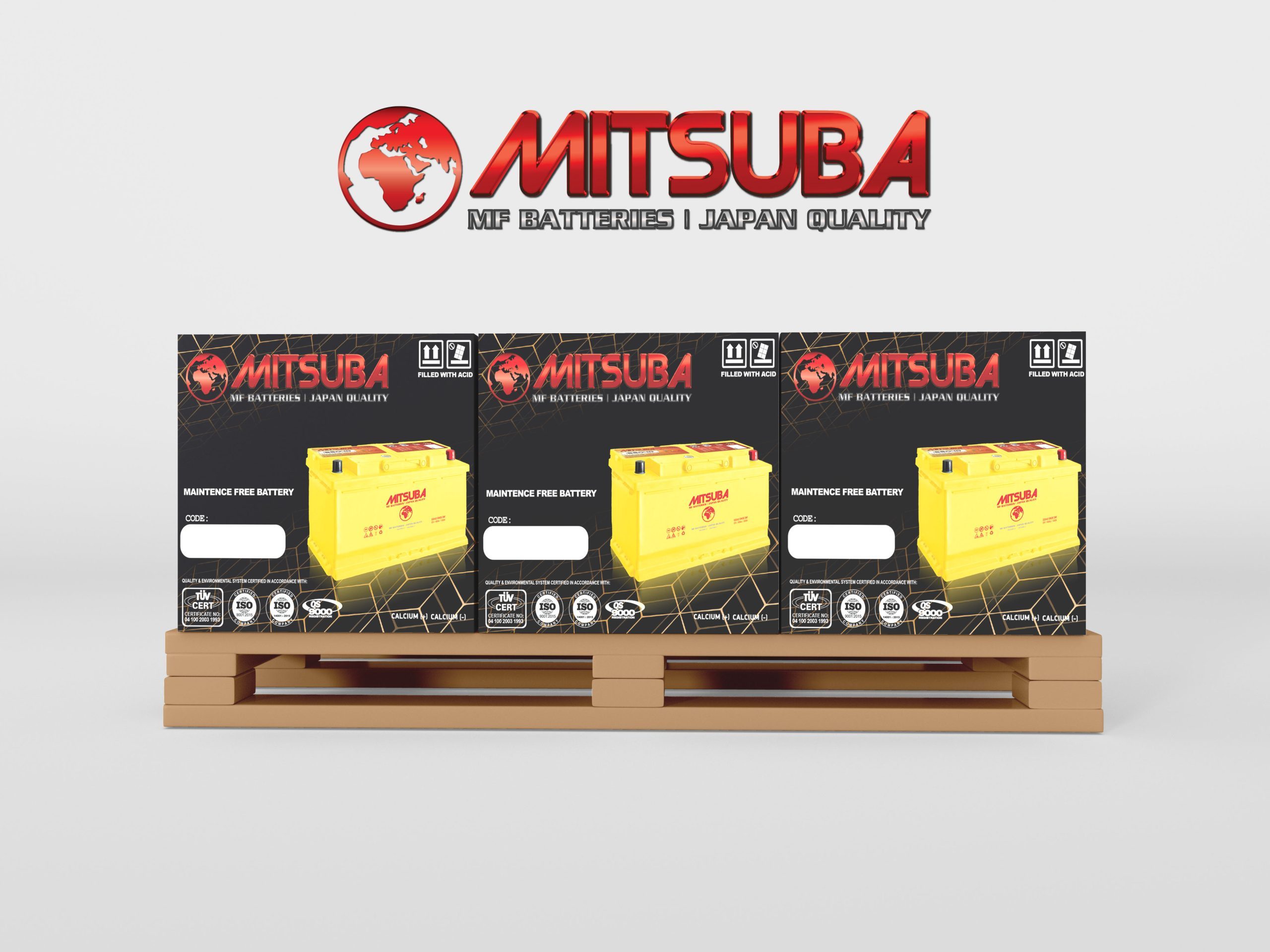 Mitsuba delivery package in pallet